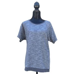 Everlane Heather Gray Raglan Short Sleeve Pullover Sweatshirt Small